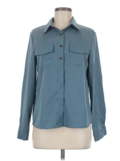 Pre-owned Shein Long Sleeve Blouse In Teal