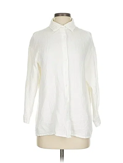 Pre-owned Shein Long Sleeve Blouse In White