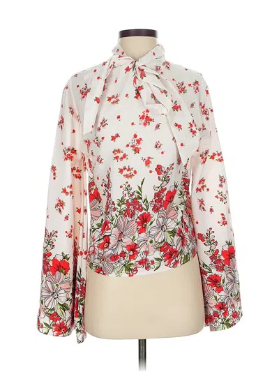 Pre-owned Shein Long Sleeve Blouse In White