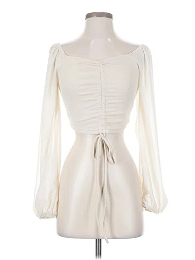 Pre-owned Shein Long Sleeve Blouse In White