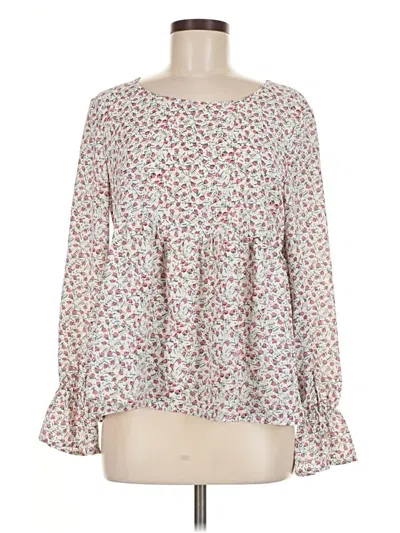 Pre-owned Shein Long Sleeve Blouse In White