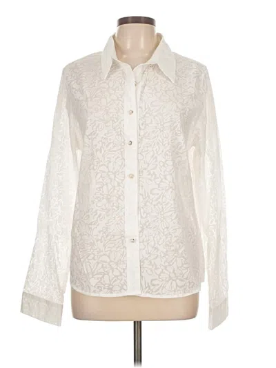 Pre-owned Shein Long Sleeve Blouse In White