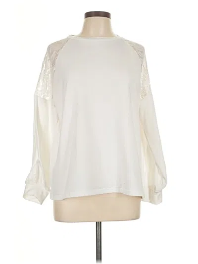 Pre-owned Shein Long Sleeve Blouse In White