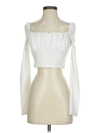 Pre-owned Shein Long Sleeve Blouse In White