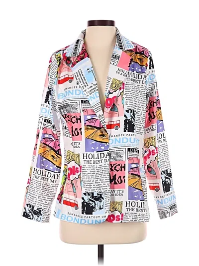 Pre-owned Shein Long Sleeve Blouse In White