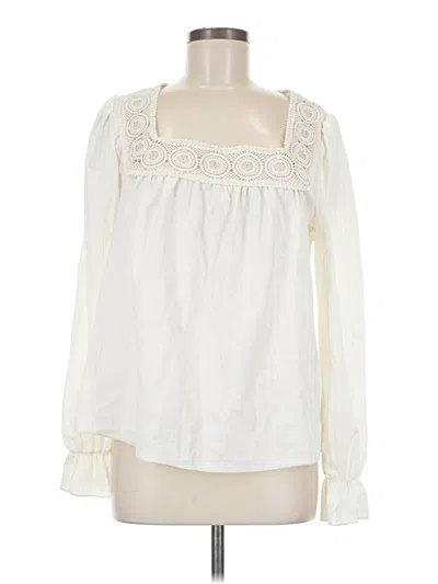Pre-owned Shein Long Sleeve Blouse In White