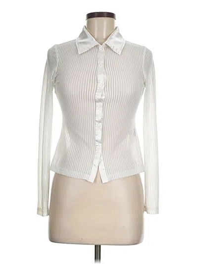 Pre-owned Shein Long Sleeve Blouse In White