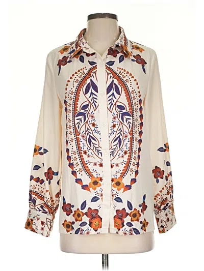 Pre-owned Shein Long Sleeve Blouse In White