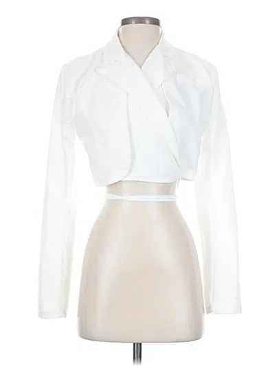 Pre-owned Shein Long Sleeve Blouse In White