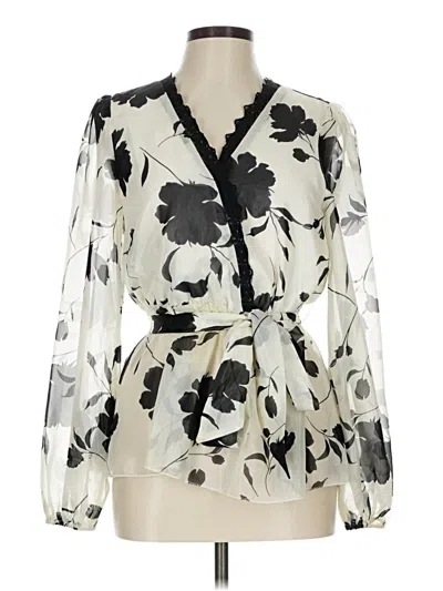 Pre-owned Shein Long Sleeve Blouse In White