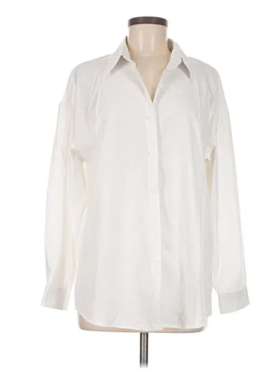 Pre-owned Shein Long Sleeve Blouse In White