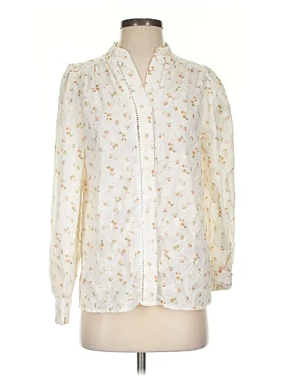 Pre-owned Shein Long Sleeve Blouse In White