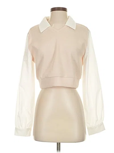 Pre-owned Shein Long Sleeve Blouse In White