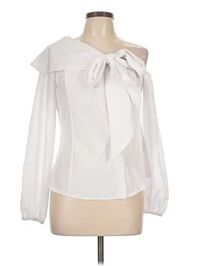 Pre-owned Shein Long Sleeve Blouse In White