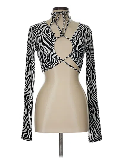 Pre-owned Shein Long Sleeve Blouse In White