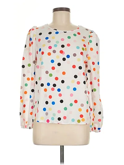 Pre-owned Shein Long Sleeve Blouse In White