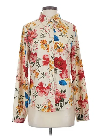 Pre-owned Shein Long Sleeve Blouse In White