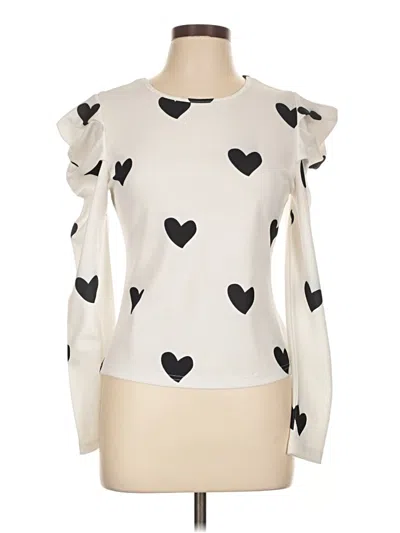 Pre-owned Shein Long Sleeve Blouse In White