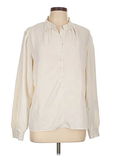 Pre-owned Shein Long Sleeve Blouse In White