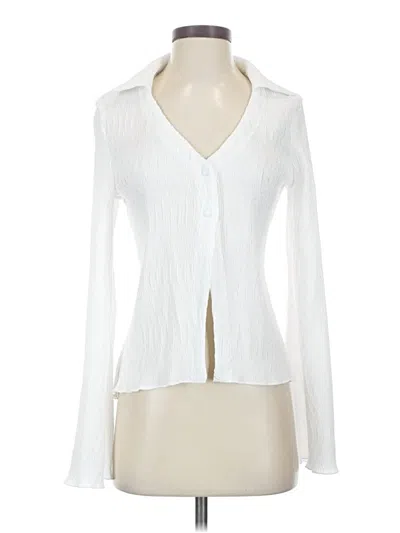 Pre-owned Shein Long Sleeve Blouse In White