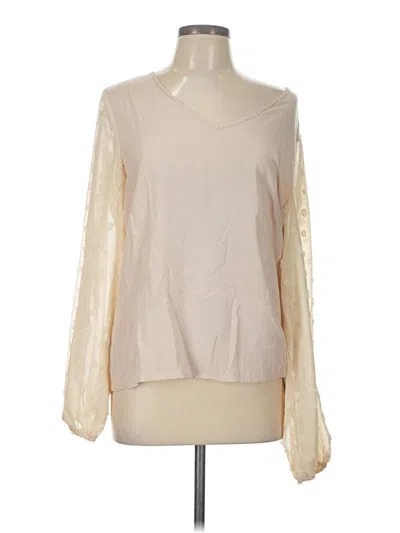 Pre-owned Shein Long Sleeve Blouse In White