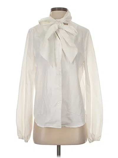 Pre-owned Shein Long Sleeve Blouse In White