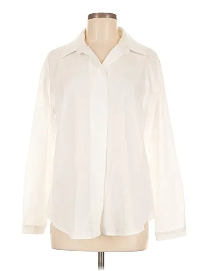 Pre-owned Shein Long Sleeve Blouse In White