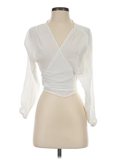 Pre-owned Shein Long Sleeve Blouse In White