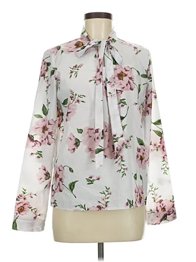 Pre-owned Shein Long Sleeve Blouse In White