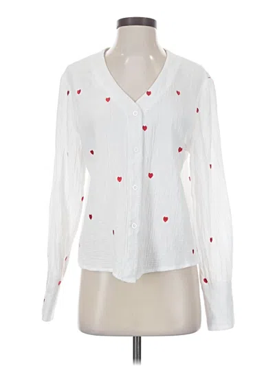 Pre-owned Shein Long Sleeve Blouse In White