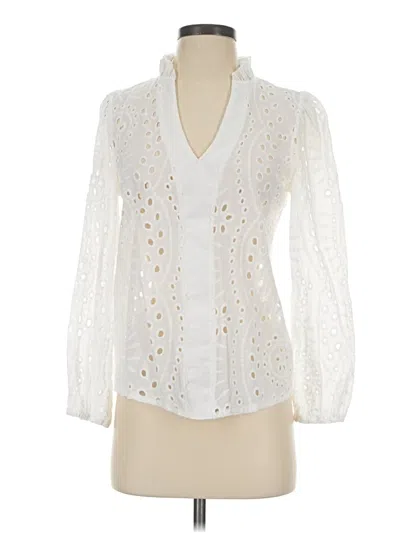 Pre-owned Shein Long Sleeve Blouse In White