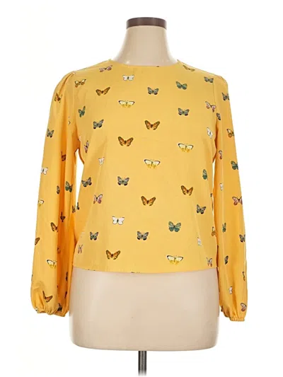 Pre-owned Shein Long Sleeve Blouse In Yellow