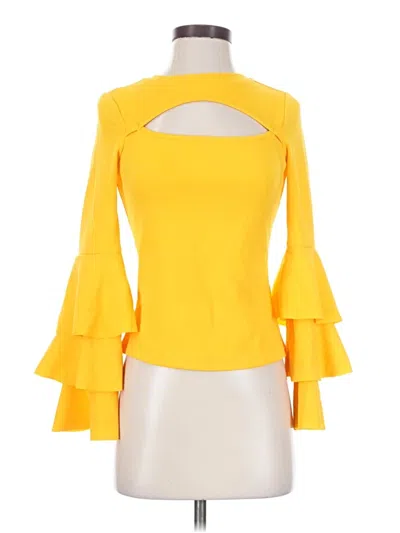 Pre-owned Shein Long Sleeve Blouse In Yellow