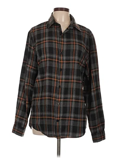 Pre-owned Shein Long Sleeve Button Down Shirt In Black