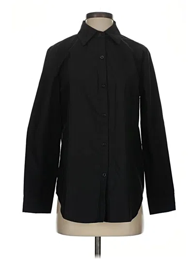 Pre-owned Shein Long Sleeve Button Down Shirt In Black