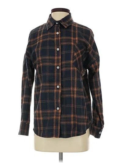Pre-owned Shein Long Sleeve Button Down Shirt In Brown