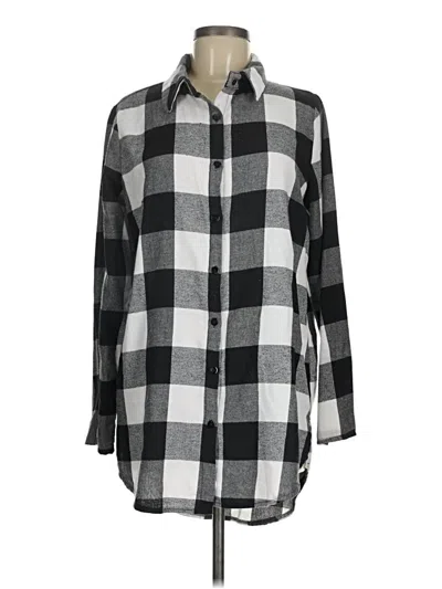 Pre-owned Shein Long Sleeve Button Down Shirt In Gray