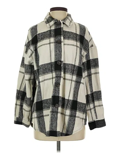 Pre-owned Shein Long Sleeve Button Down Shirt In Gray
