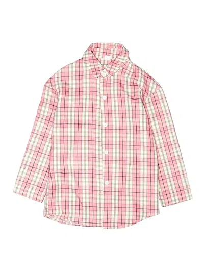 Pre-owned Shein Kids' Long Sleeve Button Down Shirt In Pink
