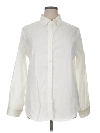 Pre-owned Shein Long Sleeve Button Down Shirt In White