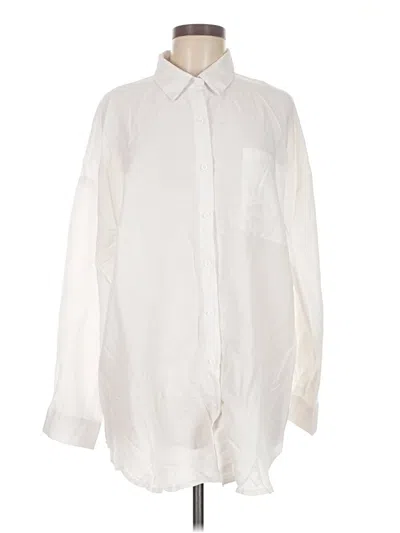 Pre-owned Shein Long Sleeve Button Down Shirt In White