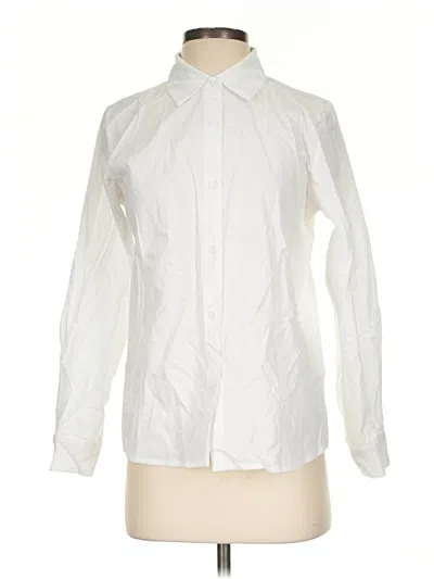 Pre-owned Shein Long Sleeve Button Down Shirt In White