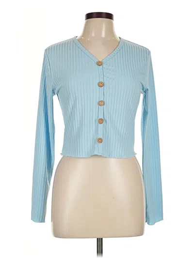 Pre-owned Shein Long Sleeve Henley Shirt In Blue