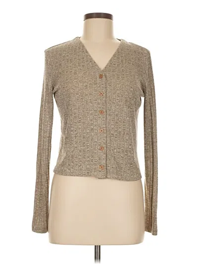 Pre-owned Shein Long Sleeve Henley Shirt In Brown
