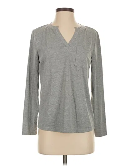 Pre-owned Shein Long Sleeve Henley Shirt In Gray