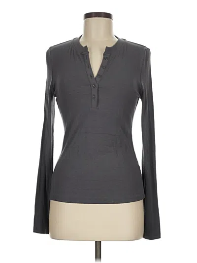 Pre-owned Shein Long Sleeve Henley Shirt In Gray