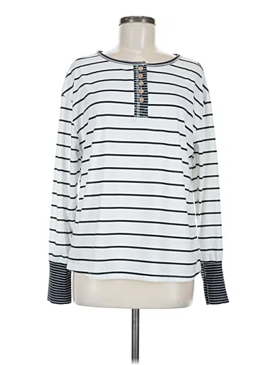 Pre-owned Shein Long Sleeve Henley Shirt In Ivory