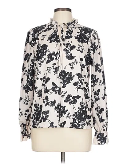 Pre-owned Shein Long Sleeve Henley Shirt In White