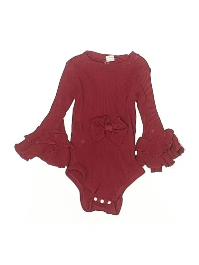 Pre-owned Shein Kids' Long Sleeve Onesie In Burgundy