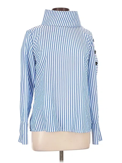 Pre-owned Shein Long Sleeve Polo Shirt In Blue